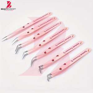 Pince à cils pour isolation et volume, en acier inoxydable de qualité professionnelle, fournitures pour extensions de cils avec emballage personnalisé - Product Image 6