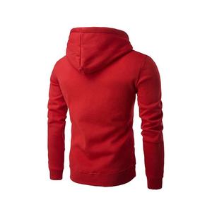 OEM Wholesale <b>Men's</b> Stylish Streetwear Casual Hoodie Plus Size Thick Hooded Sweatshirts Custom Logo Plain Zip <b>Red</b> Winter <b>Hoodies</b> - Product Image 2