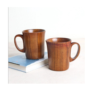 Wooden Tea <b>Cups</b> Cylinder Shape Minimalist Design With Handle For Modern Home Use with finishing art - Product Image 5