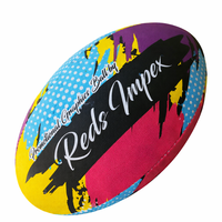 Mini ballon de rugby promotionnel en caoutchouc synthétique, entièrement personnalisable avec logo, idéal pour les événements d'entreprise et la promotion sportive