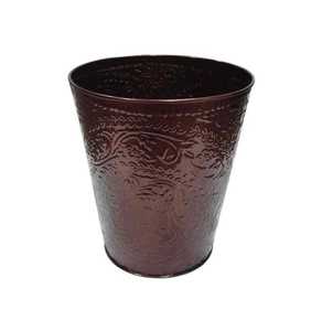 Matte Black Wavy Pattern Metal Trash Can Textured Steel Waste <b>Bin</b> Office Bathroom Paper Basket Modern Rubbish Dustbin - Product Image 3