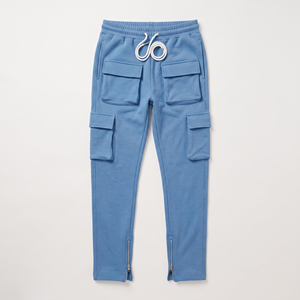 High Quality Customized <b>Mens</b> <b>Cargo</b> Pocket Gym Workout Training Fleece <b>Jogger</b> Thick Waistband Fluffy Warm Pants Oem - Product Image 3