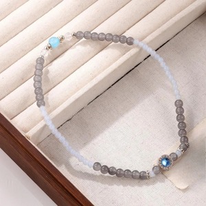 Collana da Donna Grigia con Perline Effetto Luce Lunare, Lunghezza Standard, Gioielli alla Moda per Matrimoni e Regali - Product Image 4