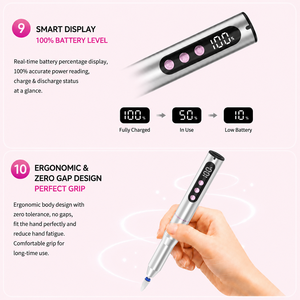 Máquina Eléctrica Portátil para Uñas <span class=keywords><strong>de</strong></span> 35000 RPM, Lima <span class=keywords><strong>de</strong></span> Uñas Recargable, Lijadora para Pulir Uñas <span class=keywords><strong>de</strong></span> Gel, para Manicura en Casa o Salón - Product Image 4
