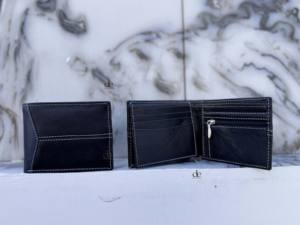 กระเป๋าสตางค์หนังแท้คุณภาพสูง ป้องกัน RFID สำหรับใส่บัตรเครดิต บัตรประชาชน บัตรธุรกิจ แบบพับสองตอน ดีไซน์บางเฉียบ สำหรับผู้ชาย - Product Image 5