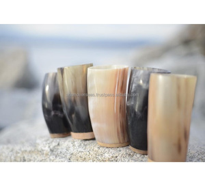 Verre à boire artisanal en corne de buffle |   Gobelet en corne polie naturelle - Product Image 2