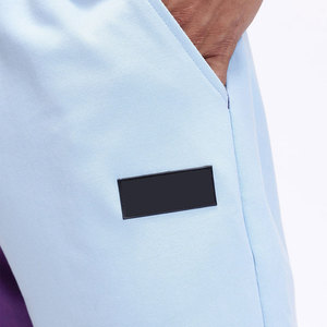 Men's Color Blocked Sweatpants Elastic Waist Side Pockets Casual <b>Joggers</b> Purple Light Blue Midweight <b>Polyester</b> Cotton Pant - Product Image 5
