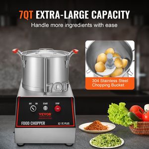 750W 7 Quart Bowl Food Processor Machine 750W Food-Grade Stainless Steel <b>Vegetable</b> <b>Chopper</b> with 2 Extra S-Curve for Home Use - Product Image 3