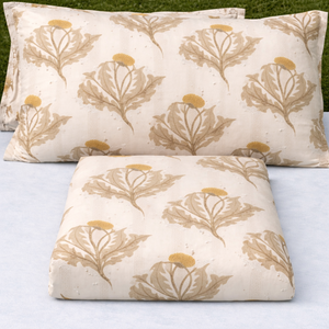 Juego de Sábanas con Estampado Botánico de Diseño, con Fundas de Almohada, Sensación de Algodón Suave, Microfibra, Tamaño King/Double, Ropa de Cama Elegante para el Hogar - Product Image 1