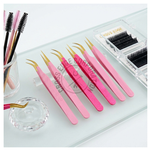 Professional <b>Micro</b> Tip Fiber Tip Eyelash Tweezer Beauty Set Lash Isolation Tool Eyelash <b>Extension</b> Tweezer Lash <b>Extension</b> Tweezer - Product Image 1