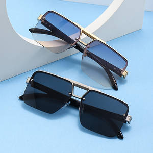 LMAMBA 2317 Fashion Shades High Quality Unisex Luxury Custom Logo Oversized Rimless Plastic Square <b>Sunglasses</b> Women Men - Product Image 1