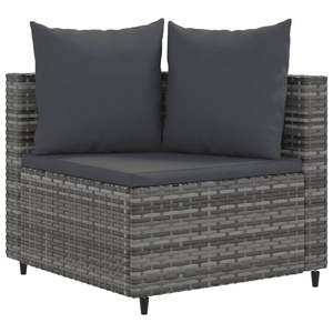 Ensemble de canapés de patio en rotin gris de 5 pièces avec coussins Mobilier d'extérieur durable - Product Image 3