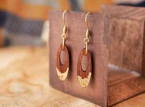 Pendientes de Madera Natural, Joyería Artesanal Hecha a Mano, Ligera y Ecológica, Accesorios para Mujer, Venta al por Mayor de Artículos de Joyería - Product Image 6