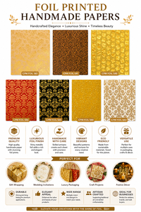 Premium Coated PVC Foil Printed <b>Handmade</b> <b>Papers</b> with Elegant Metallic Designs for Luxury Packaging Beverage Use Gift Wrap - Product Image 6
