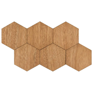 Handcrafted Hexagon Shape Acacia Wood <b>Puzzle</b> Coaster 6 Pieces kitchenware Set For Home Glass Cup table Safety Mats & Pads - Product Image 1