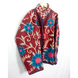 Embroidered Embossed Cotrise <b>Jacket</b> Vintage Design Eco-Friendly Breathable Quick Dry Cotton Lined <b>Mandarin</b> <b>Collar</b> Spring Winter - Product Image 5