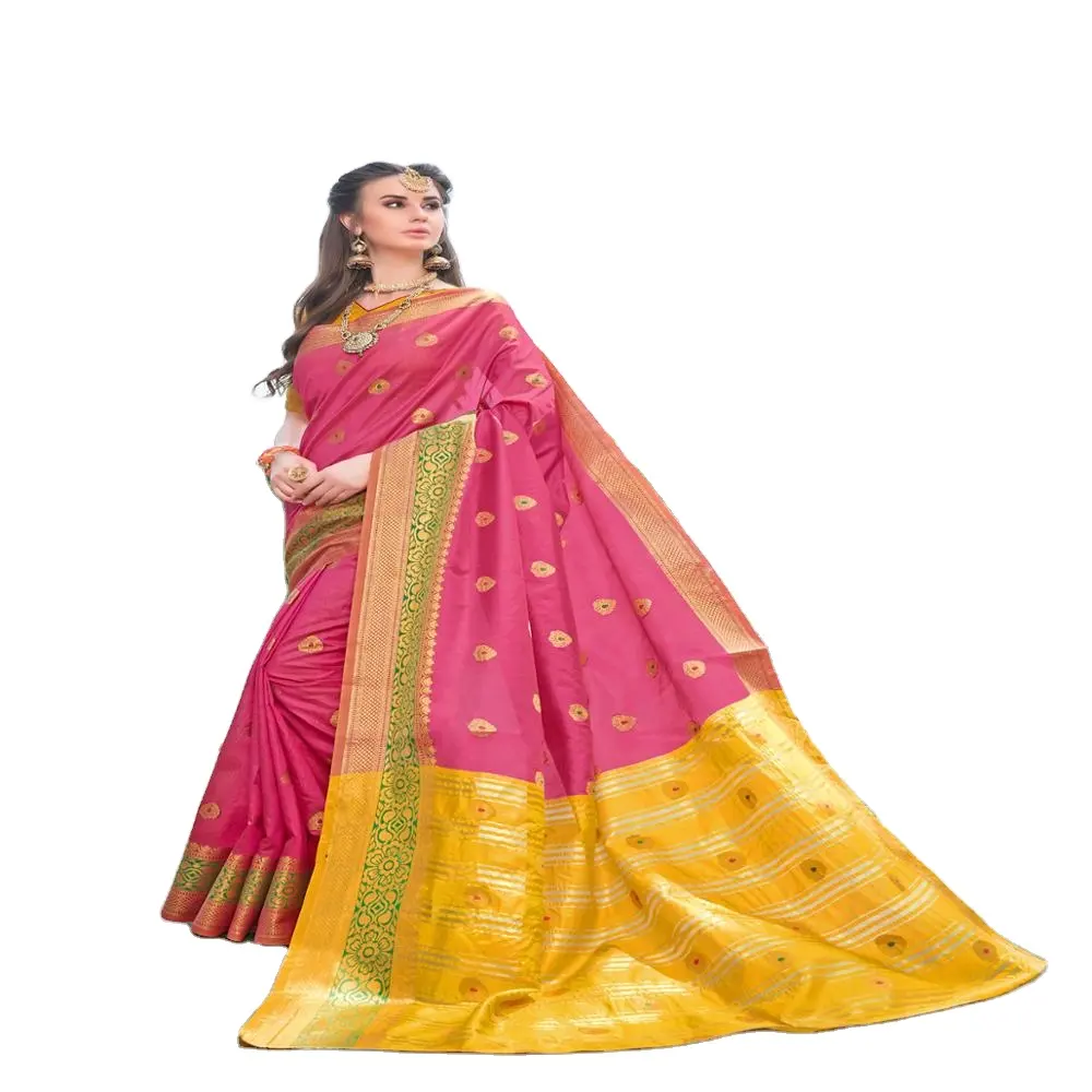 Indische und pakistani sche Saree Großhandel in Indien Banarsai Kunst Seide Saree Niedriger Preis Indien Religion Kleidung Mode