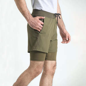 Shorts de sport décontractés pour hommes à séchage rapide, taille élastique, logo personnalisé, respirants, athlétiques, de compression pour la gym - Product Image 6