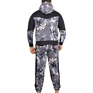 Custom Made Winter Streetwear Gray <b>Camouflage</b> Zipper Tracksuit 100% Cotton Polyester Fleece Camo Design Unisex Zip Up Tracksuits - Product Image 2