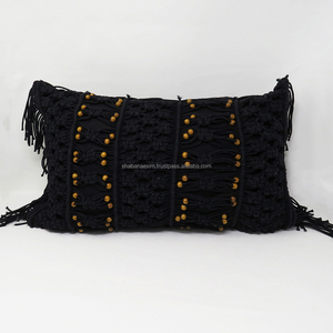 Funda de cojín de ganchillo de macramé hecha a mano, las últimas Fundas de cojín bohemio, funda de almohada personalizada, cojín de macramé de algodón - Product Image 6