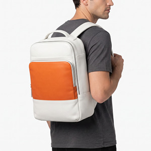 Men Leather Laptop <b>Backpack</b> Daily Work Men Travel Leather Laptop <b>Backpack</b> Men Leather <b>Backpack</b> with Adjustable Shoulder <b>Straps</b> - Product Image 1