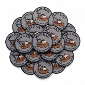Parche bordado personalizado con borde merrow, insignia de cuero vintage para artesanía, distintivo de pizarra, emblema para ropa, venta al por mayor - Product Image 6