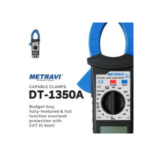 Multimètre à pince numérique AC/DC Metravi DT-1350A 40 mm avec écran LCD, mesure de la résistance, de la capacité et des diodes - Product Image 3