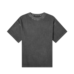 Camiseta con efecto acid wash para hombre, estilo vintage retro, desgastada, holgada, informal, de algodón, transpirable, elegante, ropa de calle, para verano, de ajuste perfecto. - Product Image 1