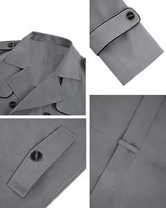 Men's Reversible Woolen Trench Overcoat Anti-Wrinkle Casual Outdoor Winter Double Breasted Belt Coat Office <b>Business</b> Workwear - Product Image 5