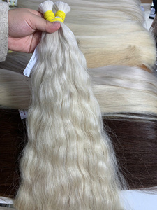 Extensions de cheveux vietnamiens vierges bruts, double épaisseur, 100g, 20 pouces, ondulés naturels, décolorés, couleur blond-brun, vente chaude - Product Image 6