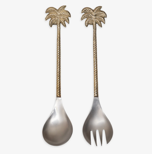 Ensembles de serveurs à salade et à riz en laiton de la plus haute qualité avec poignée en laiton, fabrication d'ensembles de serveurs à salade en laiton - Product Image 5