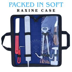 Kit d'outils de fermeur pour chevaux, comprenant : Pince à sabots pour poulains, Couteau à sabots courbé, Râpe à sabots, Couteau à sabots de précision et Outil de ramassage de sabots - Product Image 6