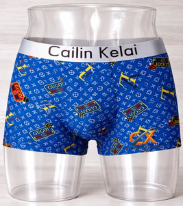 Fabricante al por mayor de calzoncillos bóxer de cintura clásica, transpirables, de ganchillo, con estampado digital en la cintura, con logotipo de marca privada personalizado ODM. - Product Image 4