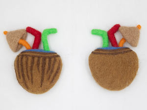 Bebida de Coco de Fieltro con Pajita, Juguete de Comida de Imitación Hecho a Mano, Manualidades de Fieltro de Verano, Comercio Justo, Ético, Venta al por Mayor - Product Image 5