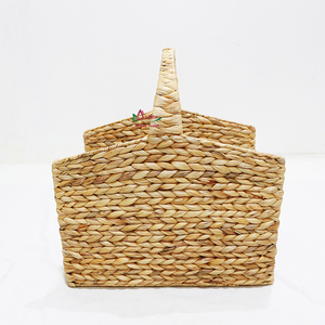 Handwoven <b>Tall</b> Rectangular Seagrass Basket with Handle Eco-Friendly Natural <b>Storage</b> Organizer for Home - Product Image 2
