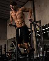 Shorts de sport en mélange de coton, molleton French Terry, entrejambe de 5 pouces, taille élastique avec cordon de serrage, poches latérales, pour la gym, l'entraînement et le sport