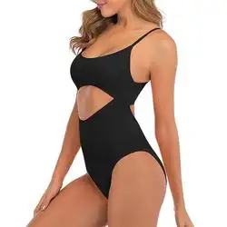 Customizable Elegant Ribbed One Piece Swimsuit Women Beachwear Backless Surf Sportswear Outdoor - Product Image 3