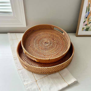 Plateau de service en rotin tissé à la main, articles de table pour hôtels et restaurants, fabricant OEM du Vietnam - Product Image 4