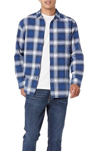 Chemise en flanelle à manches longues pour homme personnalisable, couleur unie, nouvelle tendance, coupe ample, décontractée, motif à carreaux, respirante, tissage tricoté - Product Image 3