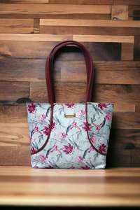 <b>Floral</b> Jacquard Tote Bag Large Capacity Woven Handbag Vintage Shoulder Shopping Bag for Women - Product Image 2