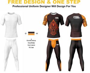 Conjunto de Rashguard de Manga Larga para MMA, Tejido Transpirable de Excelente Calidad, Diseño Elegante, Impresión por Sublimación, Traje de Compresión para Hombre - Product Image 2