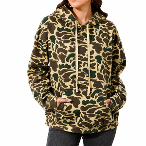 Sweat à capuche oversize pour femme en camouflage canard |   Sweat-shirt camouflage streetwear personnalisé |   Sweat-shirt en molleton de qualité supérieure - Product Image 1