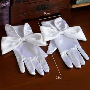 Guantes de satén personalizados al por mayor para novias, OEM, cortos, de tela, para bodas, accesorios de fiesta para mujer, 3 estrellas, expertos G01, en stock - Product Image 4