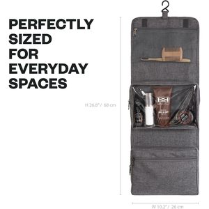 MA74 Compact Hanging Travel for <b>Toiletry</b> <b>Bag</b> with Multiple Compartments Detachable <b>Clear</b> Airport Mesh Pocket Logo Pattern - Product Image 6