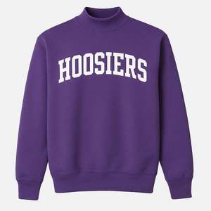 Sweat-shirt unisexe Hoosiers à col montant, pull molletonné oversize décontracté à manches longues, chaud pour l'hiver, en mélange de coton, motif universitaire - Product Image 5