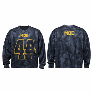 T-shirt de football américain en maille noire épaisse, imprimé gothique « Hell Number 7 », coupe ample streetwear, manches courtes, vente en gros - Product Image 2