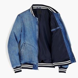 Nouvelle arrivée, veste bomber en denim décontractée pour homme, de haute qualité, lavée, respirante, antibactérienne, écologique, 100% coton, OEM - Product Image 6