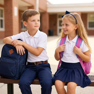 ชุดนักเรียนประถมแบบกำหนดเองสำหรับเด็กชายและเด็กหญิง พร้อมโลโก้ตามสั่ง วัสดุโพลีเอสเตอร์/ผ้าฝ้าย บริการ OEM - Product Image 3