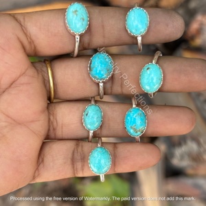 Designer Sterling 925 Silver Plated Natural Arizona <b>Turquoise</b> <b>Rings</b> Handmade Bohemia Women's Jewelry Bulk Latest Trending - Product Image 1