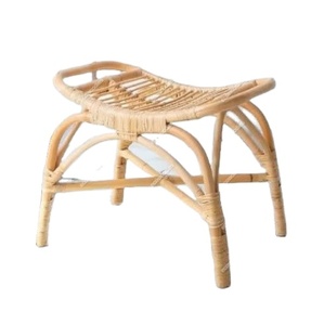 Banco de madera de bambú de estilo artesano moderno para niños, para sala de estar, habitación de niños y uso al aire libre, taburete de parque planeador, consola con incrustaciones de hueso - Product Image 1